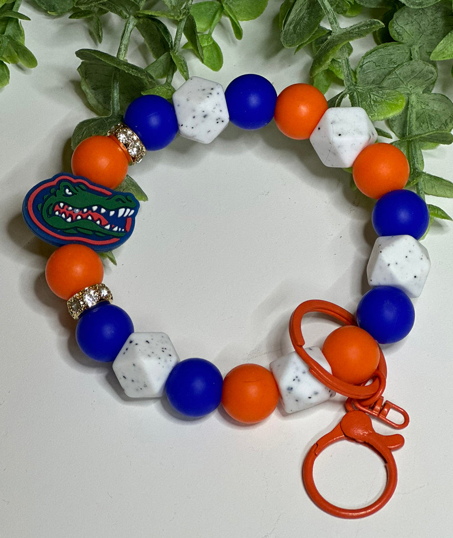 Alligator Head Blue & Orange Wristlet