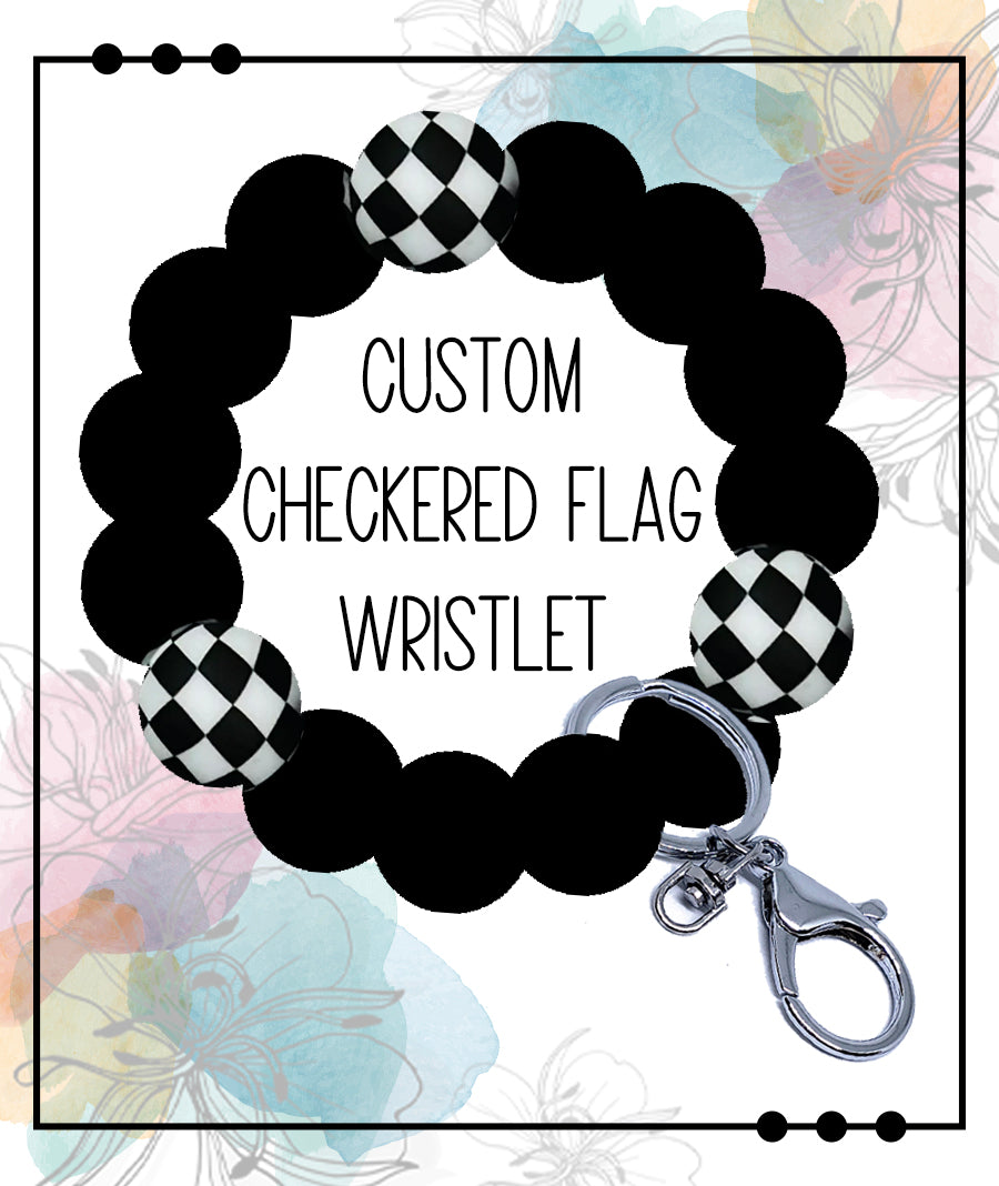 Custom Checkered Flag Wristlet