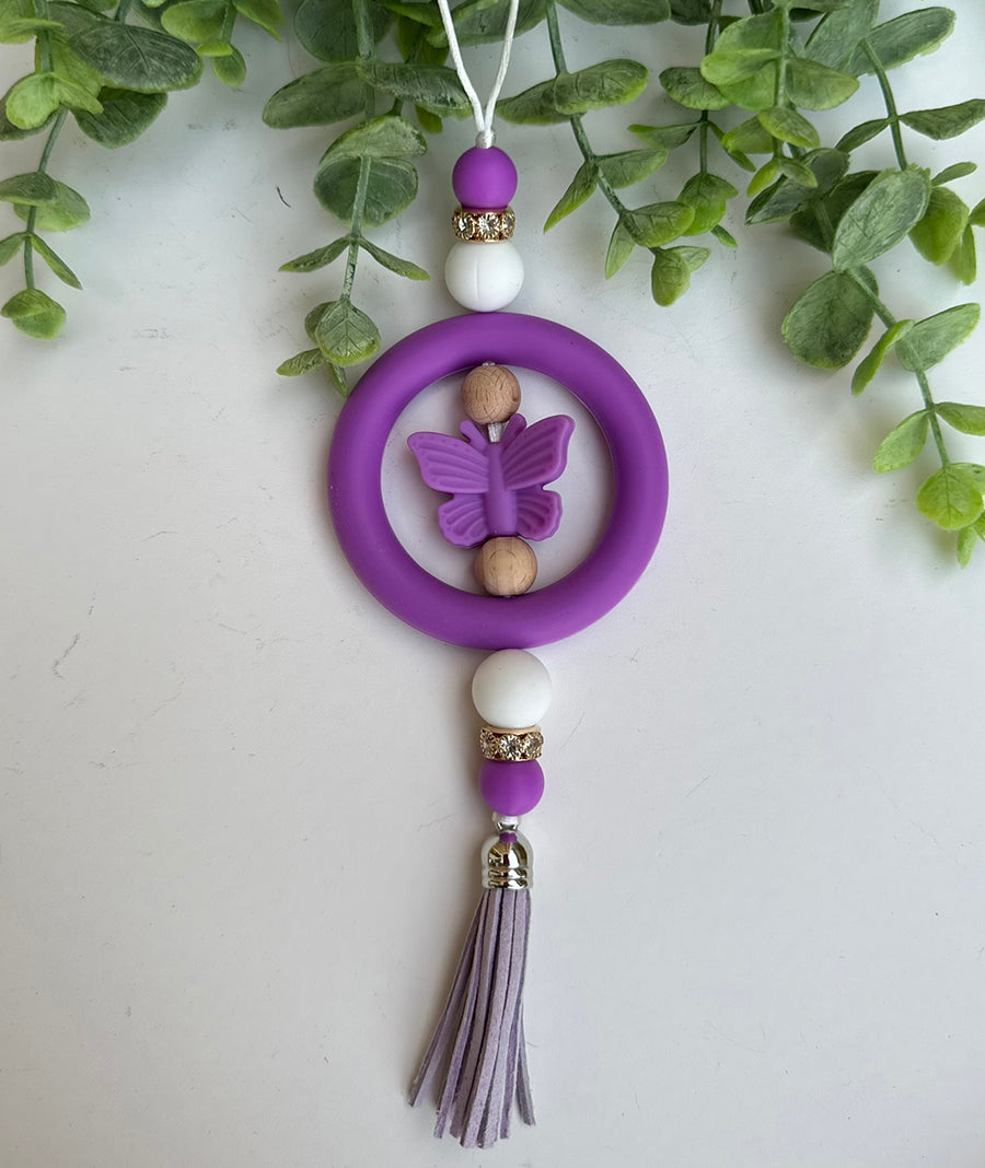 Purple Butterfly Car Charm